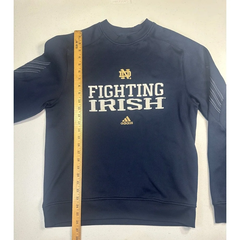 Adidas Notre Dame Fighting Irish ClimaWarm Navy Blue Sweatshirt Mens Medium